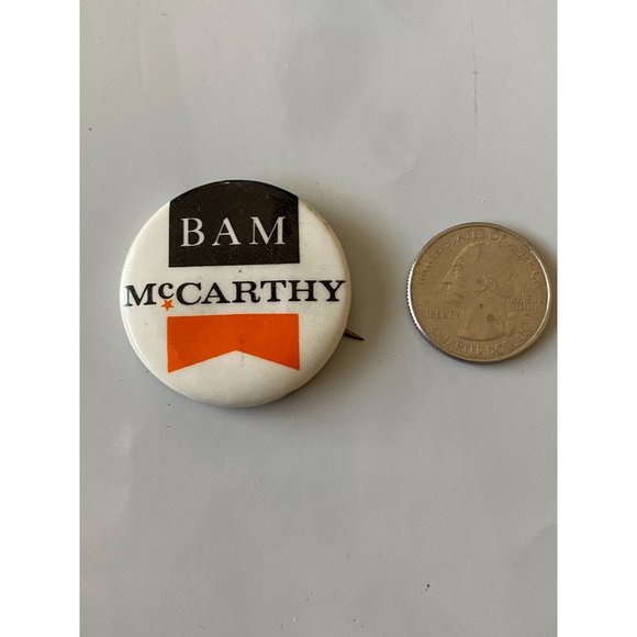 “BAM McCARTHY” BLACK AMERICANS FOR McCARTHY 1968 BUTTON - Picture 2 of 3
